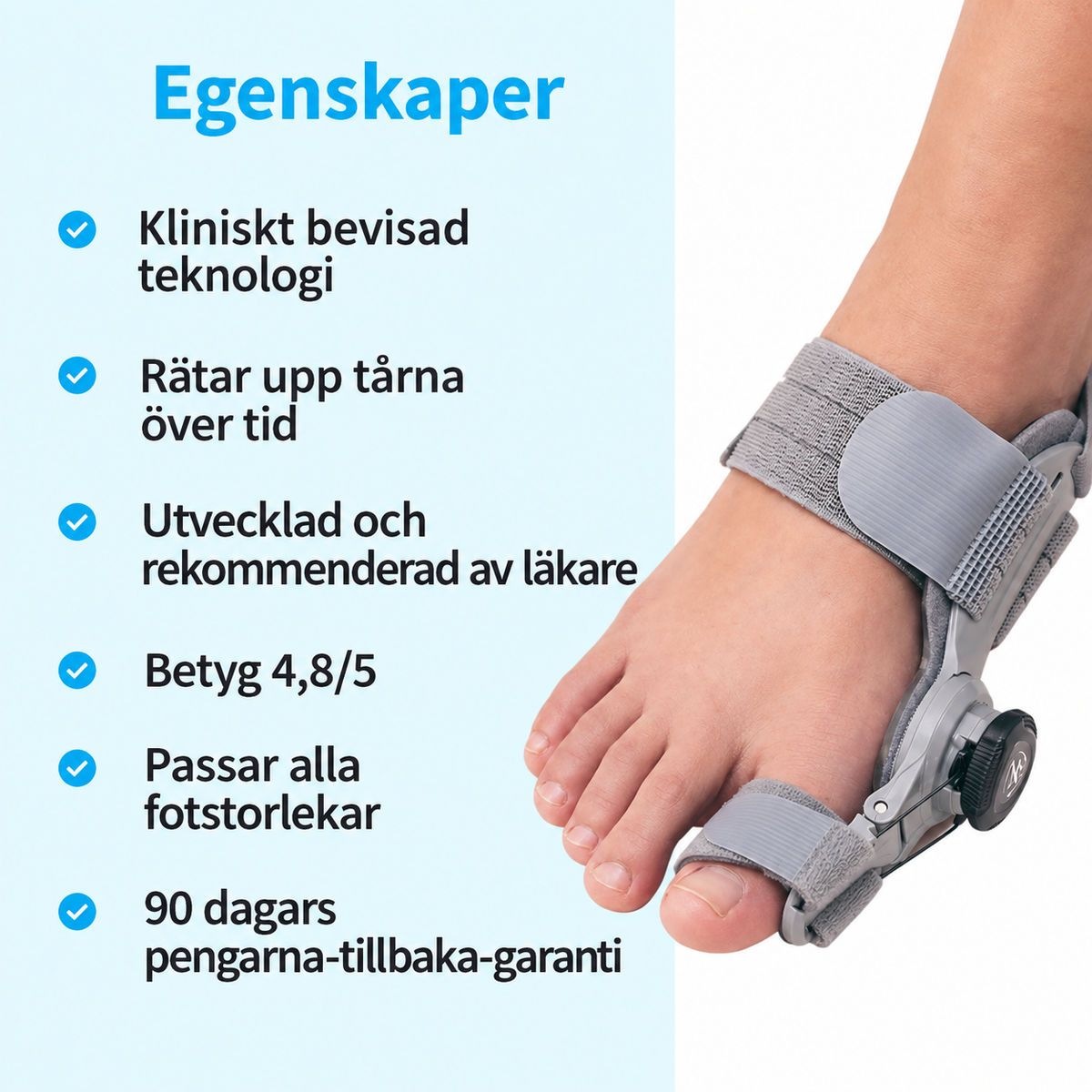 OrtoWell™ Tåstöd - Naturlig smärtlindring för trötta, ömma fötter